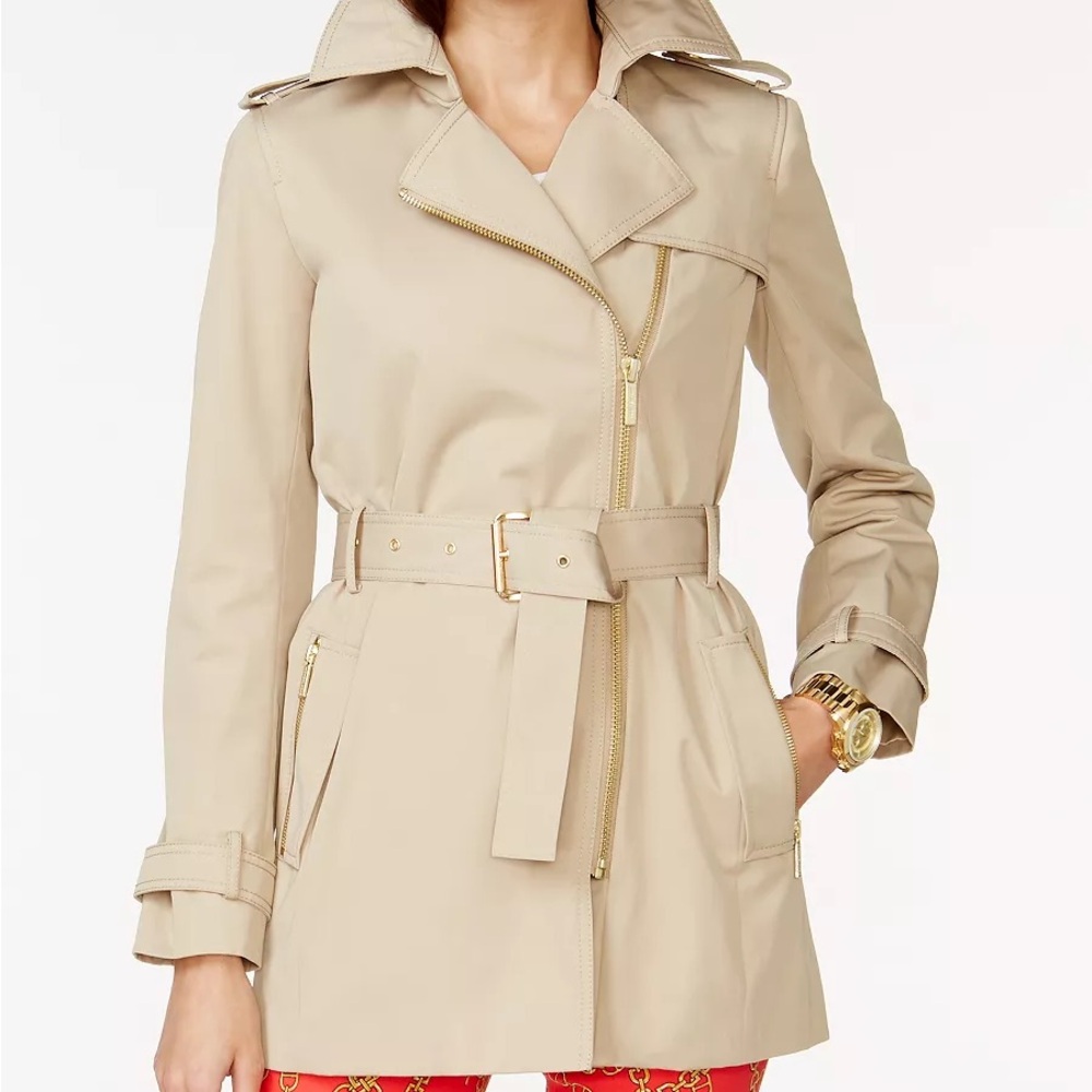 Michael Kors Beige Belted Trench Coat